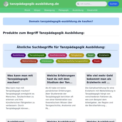 Screenshot tanzpädagogik-ausbildung.de