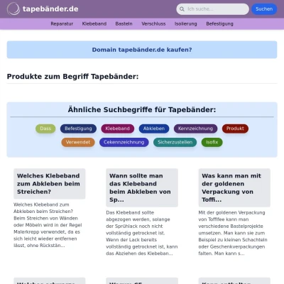 Screenshot tapebänder.de