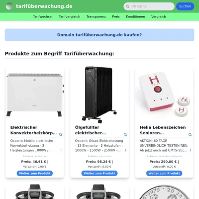 Screenshot tarifüberwachung.de