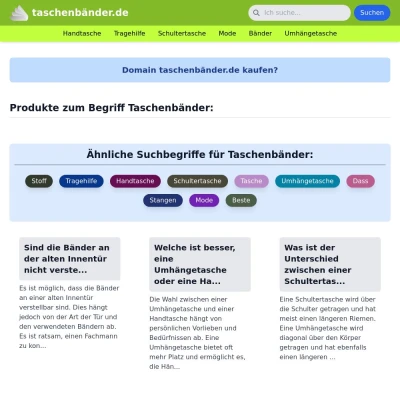 Screenshot taschenbänder.de