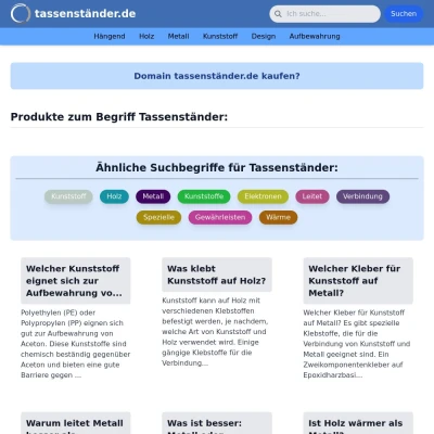 Screenshot tassenständer.de