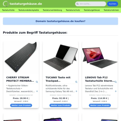 Screenshot tastaturgehäuse.de