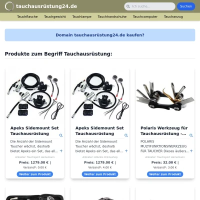 Screenshot tauchausrüstung24.de