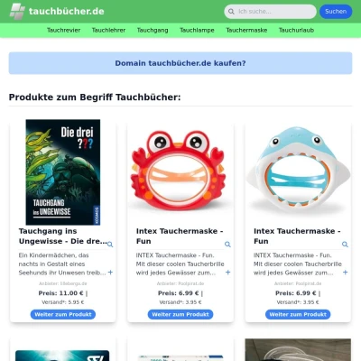 Screenshot tauchbücher.de