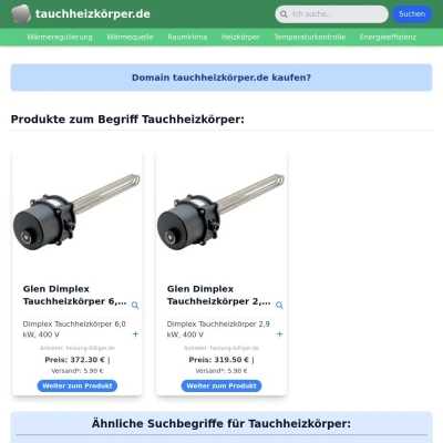 Screenshot tauchheizkörper.de