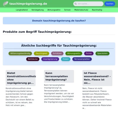 Screenshot tauchimprägnierung.de