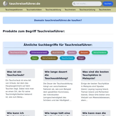 Screenshot tauchreiseführer.de