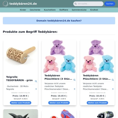 Screenshot teddybären24.de