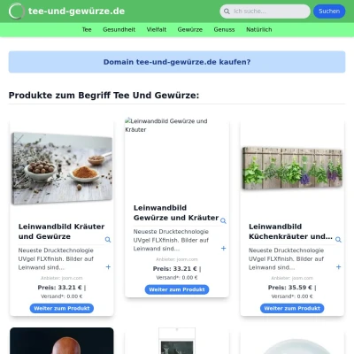 Screenshot tee-und-gewürze.de