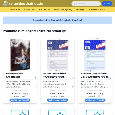 Screenshot teilzeitbeschäftigt.de