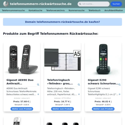 Screenshot telefonnummern-rückwärtssuche.de