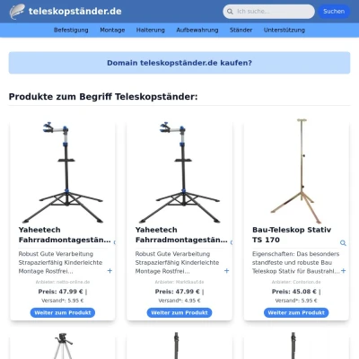 Screenshot teleskopständer.de