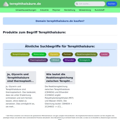 Screenshot terephthalsäure.de