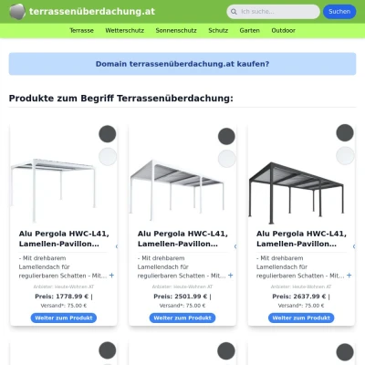 Screenshot terrassenüberdachung.at