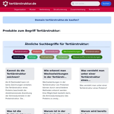 Screenshot tertiärstruktur.de