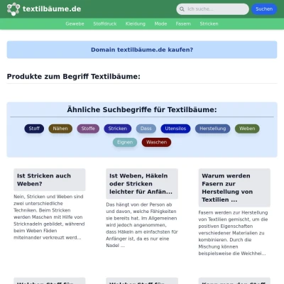 Screenshot textilbäume.de