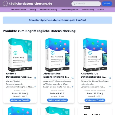 Screenshot tägliche-datensicherung.de