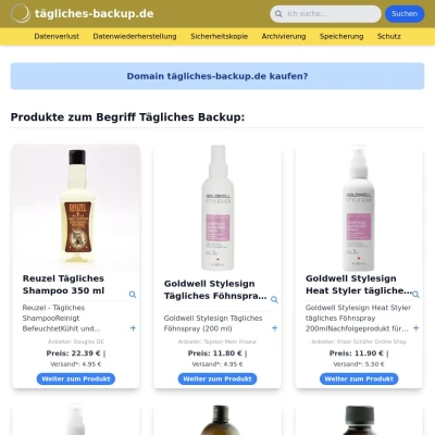 Screenshot tägliches-backup.de