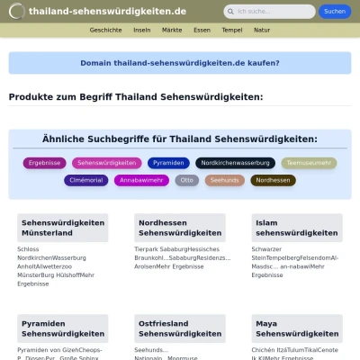 Screenshot thailand-sehenswürdigkeiten.de