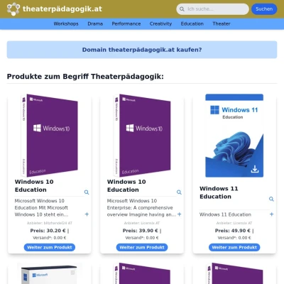 Screenshot theaterpädagogik.at