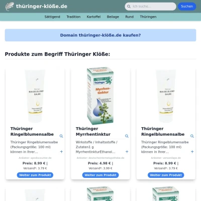 Screenshot thüringer-klöße.de