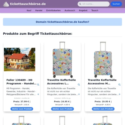 Screenshot tickettauschbörse.de