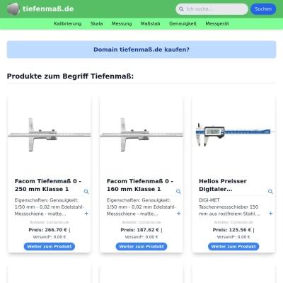 Screenshot tiefenmaß.de
