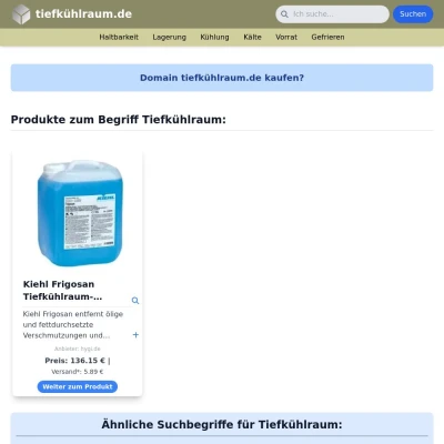 Screenshot tiefkühlraum.de