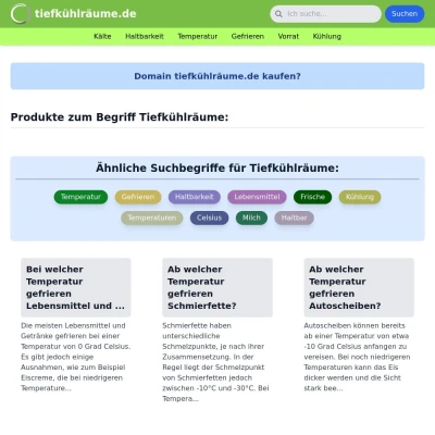 Screenshot tiefkühlräume.de