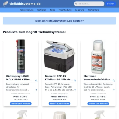 Screenshot tiefkühlsysteme.de