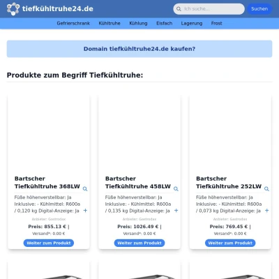 Screenshot tiefkühltruhe24.de