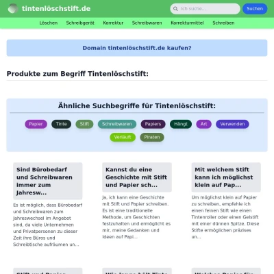 Screenshot tintenlöschstift.de