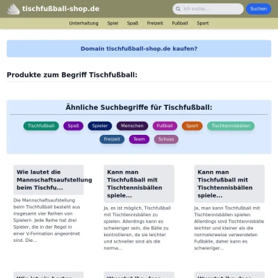 Screenshot tischfußball-shop.de