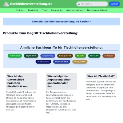 Screenshot tischhöhenverstellung.de