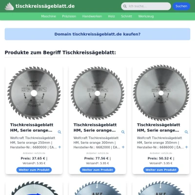 Screenshot tischkreissägeblatt.de