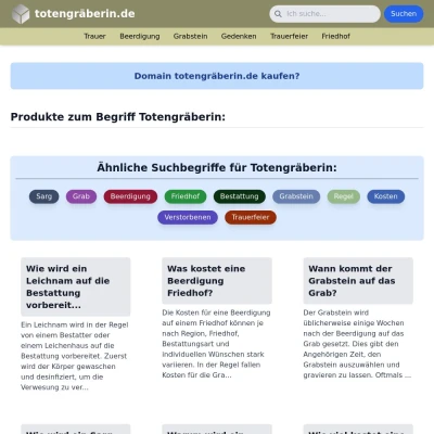 Screenshot totengräberin.de