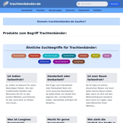 Screenshot trachtenbänder.de