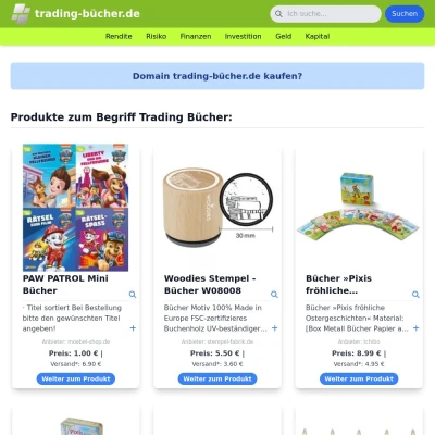 Screenshot trading-bücher.de