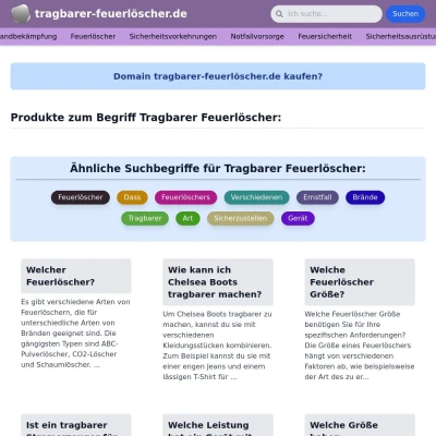 Screenshot tragbarer-feuerlöscher.de