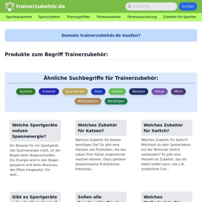 Screenshot trainerzubehör.de