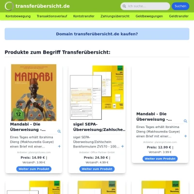 Screenshot transferübersicht.de