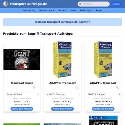 Screenshot transport-aufträge.de
