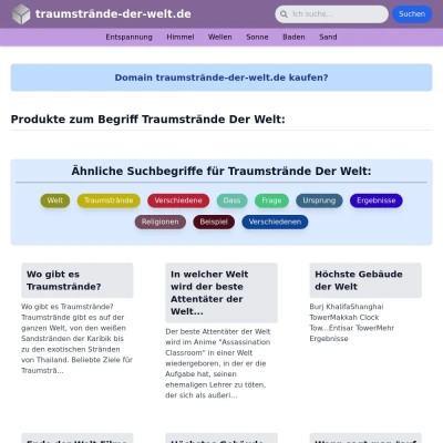 Screenshot traumstrände-der-welt.de