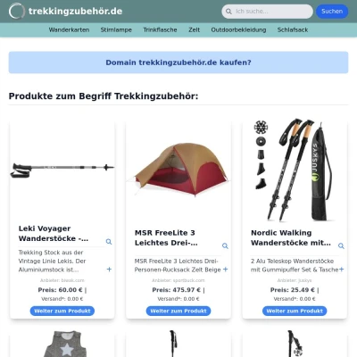 Screenshot trekkingzubehör.de