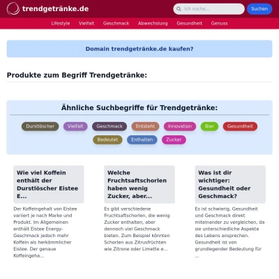 Screenshot trendgetränke.de