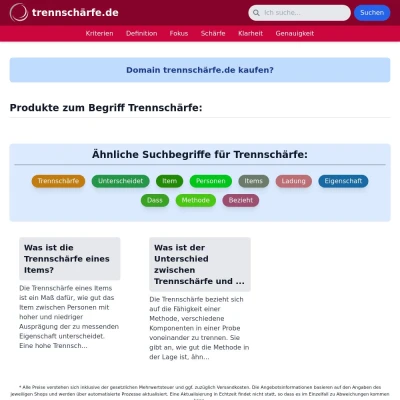 Screenshot trennschärfe.de