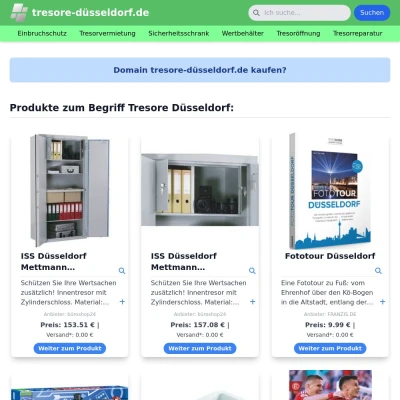 Screenshot tresore-düsseldorf.de
