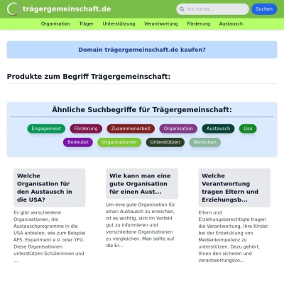 Screenshot trägergemeinschaft.de