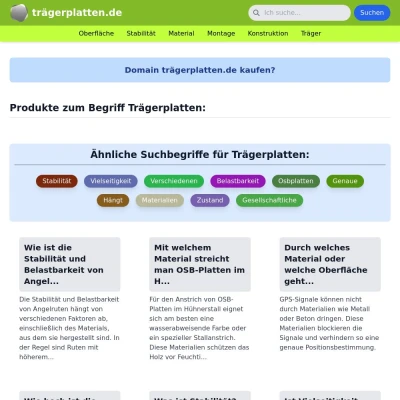 Screenshot trägerplatten.de