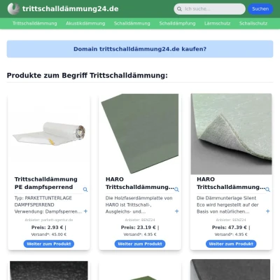 Screenshot trittschalldämmung24.de